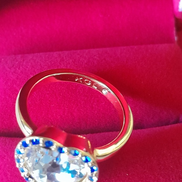 Kurt Geiger London Crystal Heart Ring with Blue Accent Stones - Picture 6 of 9